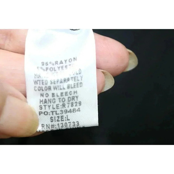 Umgee Women's Sleepshirt-Size Large-Pockets-Black and Red-Silky-Soft - Picture 5 of 7